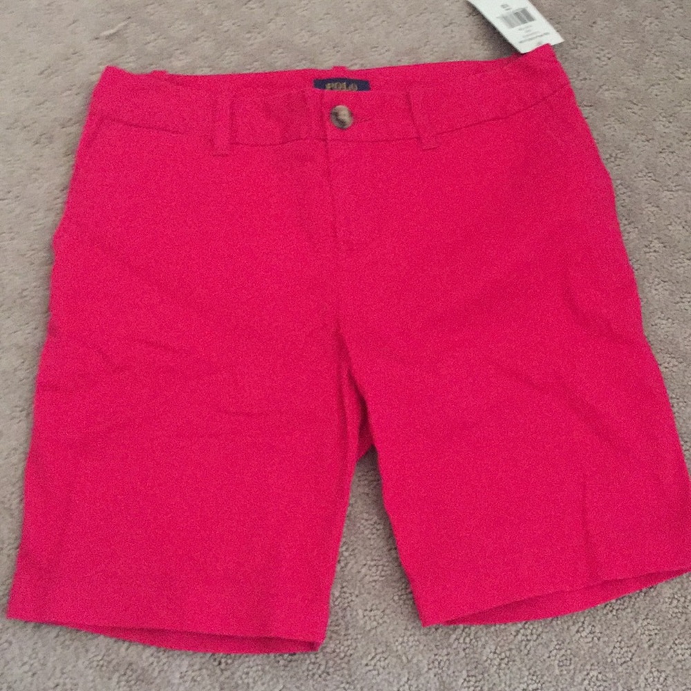 Girls Ralph Lauren Hot Pink Chino Shorts Size 12